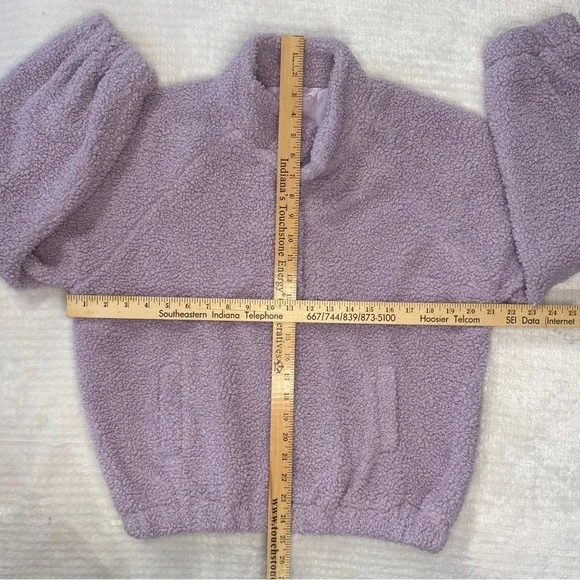 Pink Lily Lavender Purple Warm Sherpa Pullover Sweatshirt‎ Size Medium - Picture 4 of 7